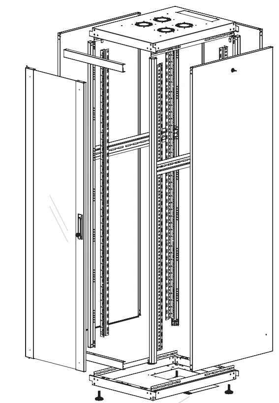 Щит телекоммуникационный 19", 42U, ВxШxГ 2010x600x800мм, DYNAmic Basic, напольный, перед. дверь стекло, задняя глухая металлич., черный