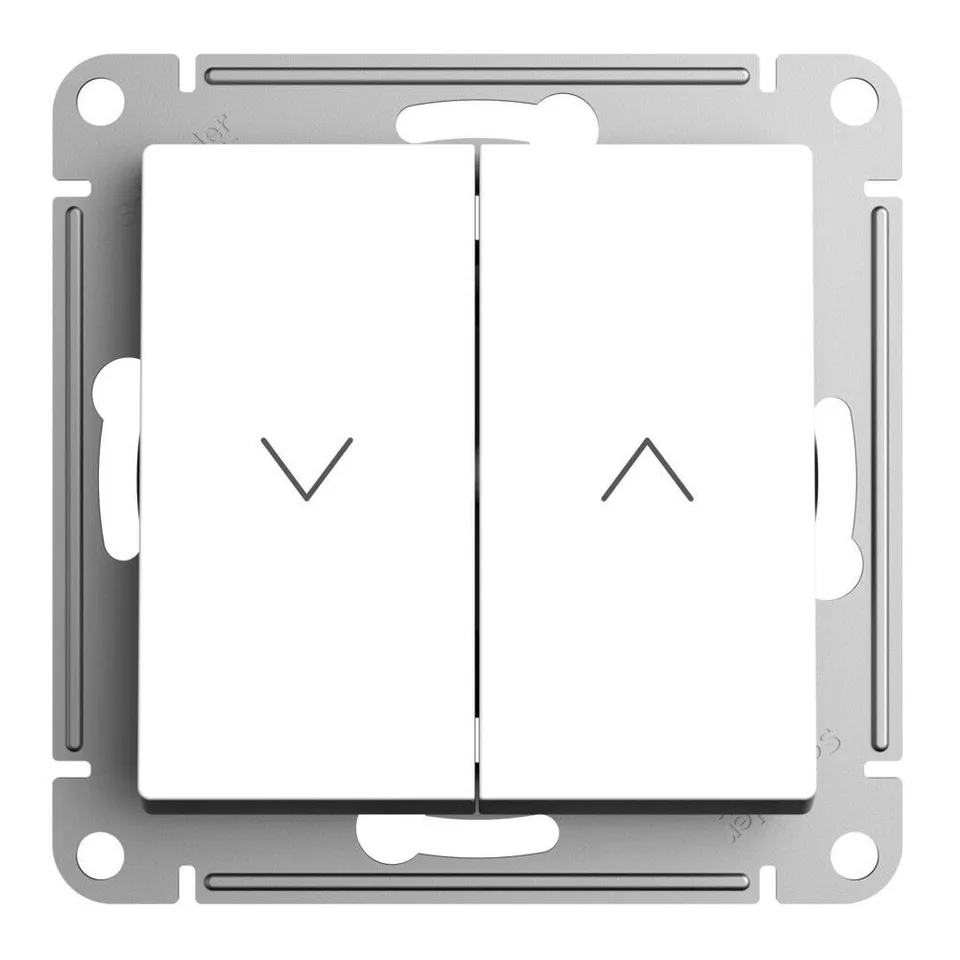Выключатель для жалюзи Systeme Electric AtlasDesign, 2-клавишный, 10А, мех., белый