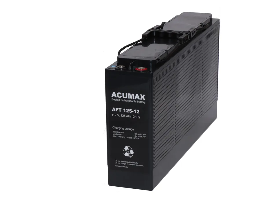 Батарея аккумуляторная Acumax AFT125-12, 12V/129Ah, 287x551x110 HxLxW, 41.5kg, 10-12лет