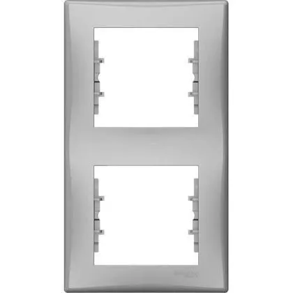 Рамка Schneider Electric Sedna, х2 вертикальная, алюминий