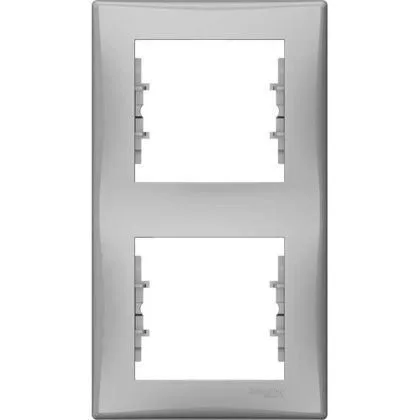 Рамка Schneider Electric Sedna, х2 вертикальная, алюминий