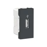 Розетка USB Schneider Electric Unica, MODULAR -коннектор, 1 модуль, антрацит