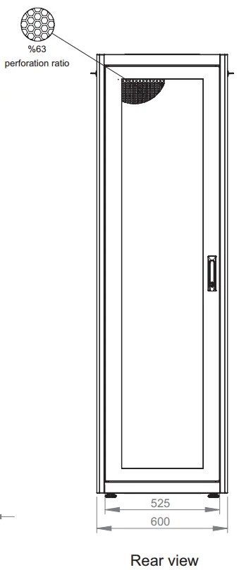 Щит серверный телеком. 19", 42U, ВxШxГ 2010x600x1000мм, DYNAmic Basic Server, напольный, перед. дверь перф., задняя дверь перф. с каб. вводом, черный