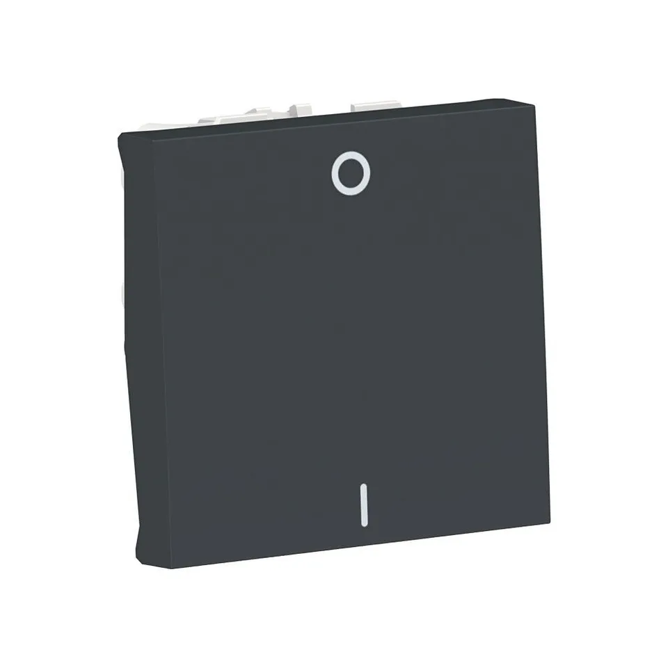 Выключатель Schneider Electric Unica, MODULAR двухполюс, 1-клавиш, схема 2, 16 AX, 250 В, 2 мод антрац
