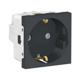 Розетка Schneider Electric Unica, MODULAR с заземл., со шторками, винт. зажим, 16А, 250В, 2 мод антрац