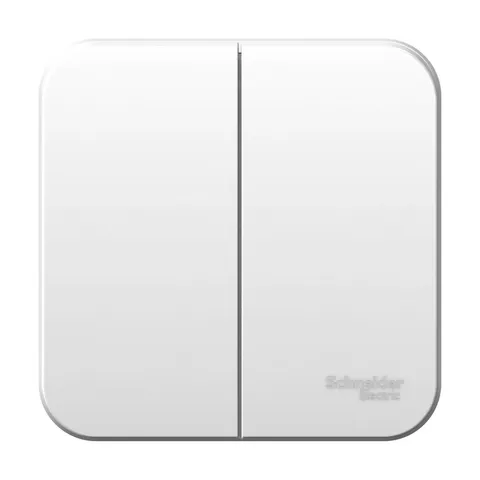 Выключатель Systeme Electric Blanca, открытой установки 2-клавишный (cх.5) изол. пл., 6А, 250B, белый