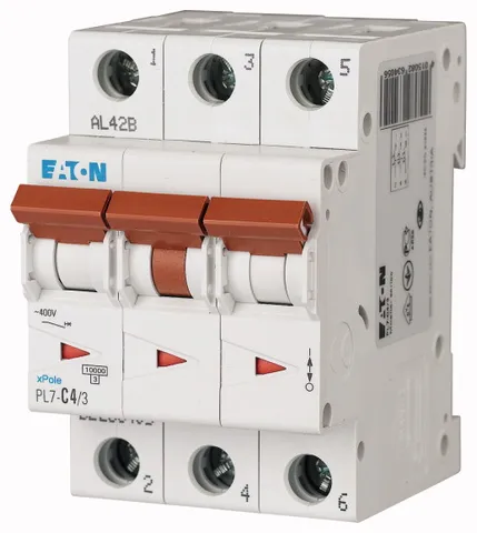 Авт. выключатель PL7-C4/3, 3P, 4A, хар-ка C, 10kA, 3M