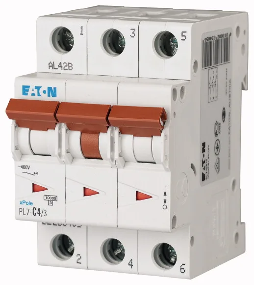 Авт. выключатель PL7-C4/3, 3P, 4A, хар-ка C, 10kA, 3M