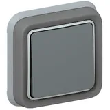PLEXO - Переключатель на 2 направления, IP55, встроенный монтаж, в сборе, пруж. зажимы, серый