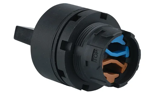 Головка переключателя PB3E, I-0-II, фиксация, черный, без подсветки, 22mm, IP65