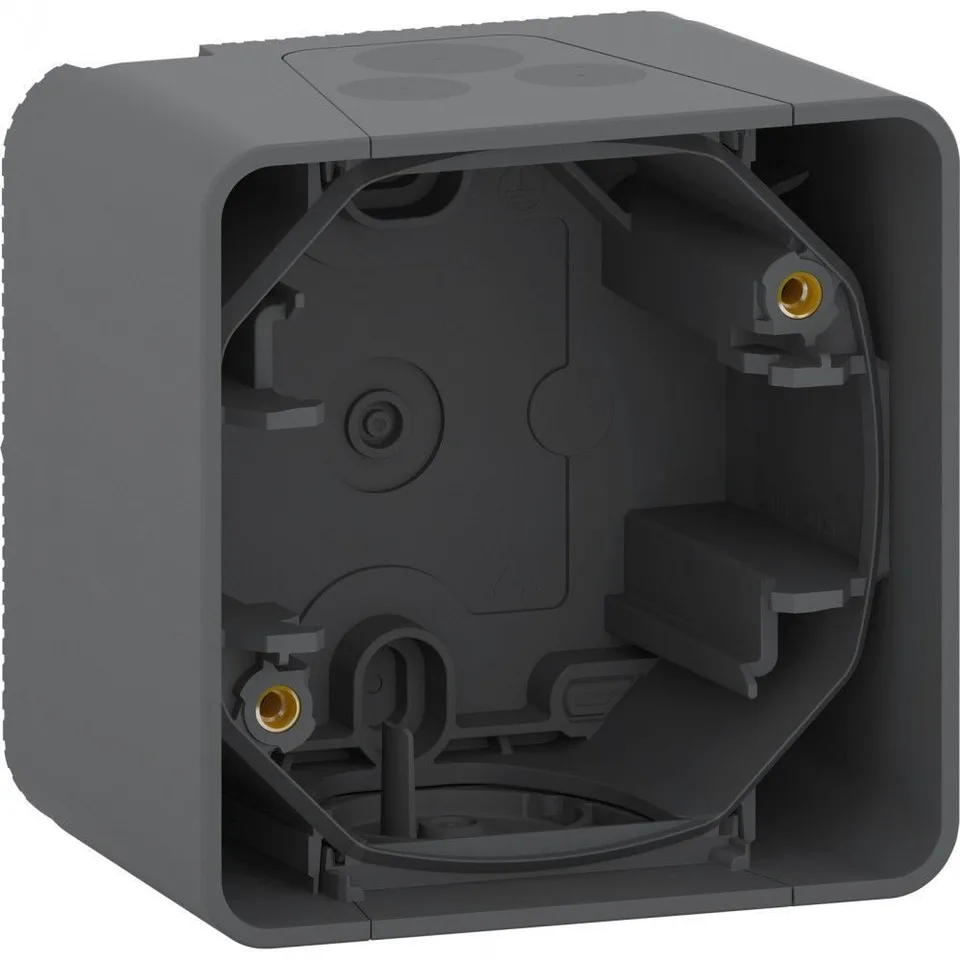 Коробка для открытой установки Schneider Electric Mureva, S, 1-постовой бокс накл. монтажа, антрацит, IP55