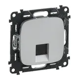 Valena Allure - Розетка 1хRJ-45 UTP CAT5E, алюминий (инд. упаковка)