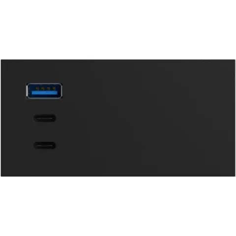 USB зарядное устройство, 100W, Type A + C + C, 4 мод., черн. матовая (90х45мм)