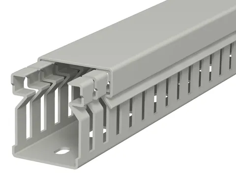 Перфокороб LK4 30025, органайзер для шкафов, 30 x 25 мм (глубина х ширина крышки), L=2000мм, RAL 7030 серый