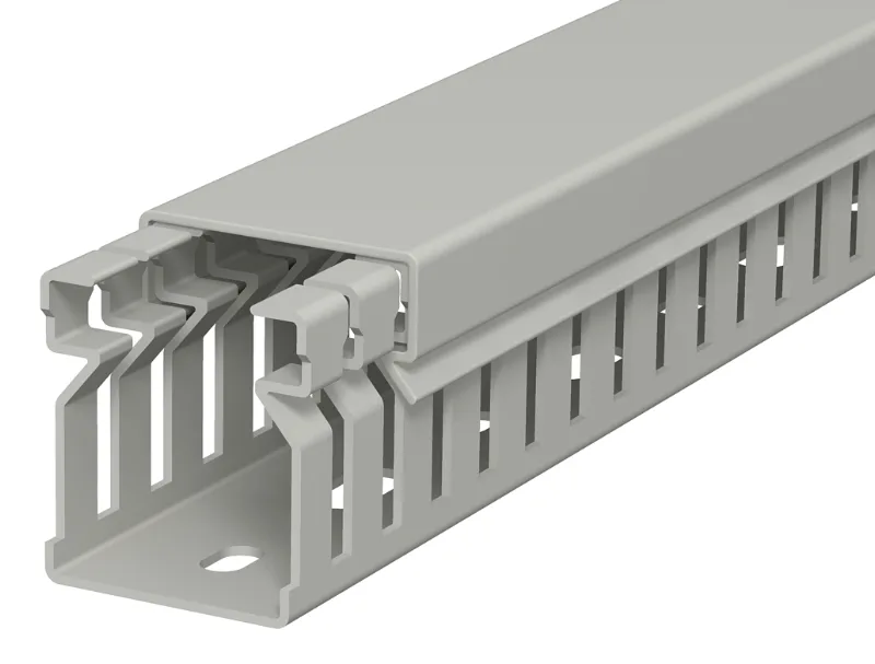 Перфокороб LK4 30025, органайзер для шкафов, 30 x 25 мм (глубина х ширина крышки), L=2000мм, RAL 7030 серый