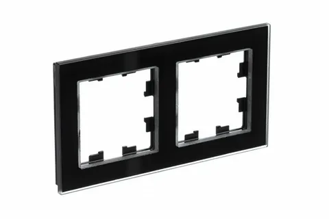 Рамка Systeme Electric AtlasDesign, 2-постовая, стекло черный