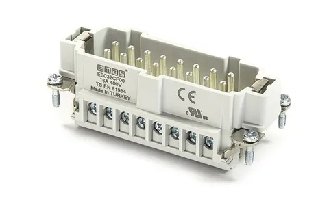 Разъем многополюсный EB, вилка, 16P (17-32), 16A 400V, винтовой зажим, пластик V0