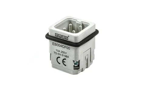 Разъем многополюсный EB, вилка, 4P, 10A 400V, винтовой зажим, пластик V0
