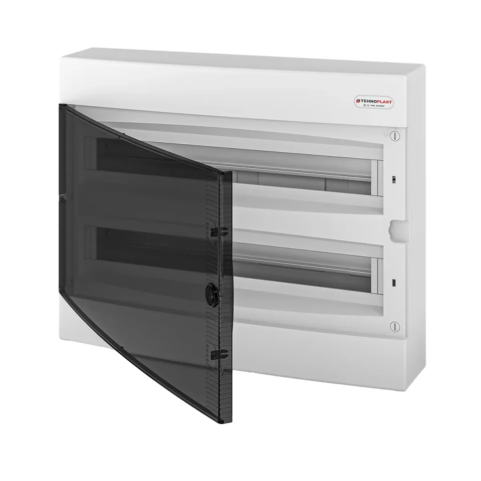 N2x24C, Щит навесной, 2 ряда, 48 мод., прозрач. дверца, IP40