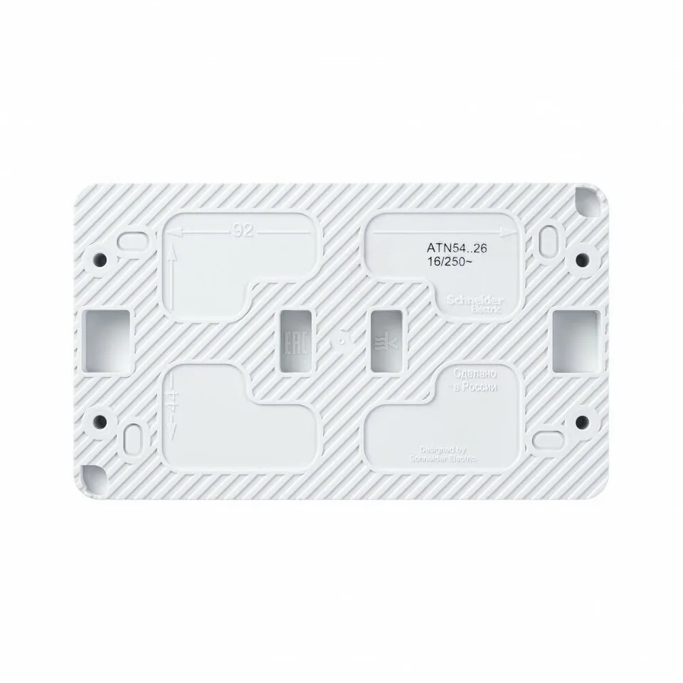 Розетка Systeme Electric AtlasDesign, Profi54 O/У двойная с заземлением со шторками 16А 250B, белый, Россия