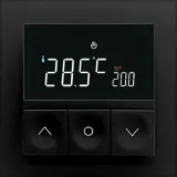 Термостат с датчиком пола, программируемый с Wi-Fi , 16 A, 55*55 мм.черный, клавиши настройки