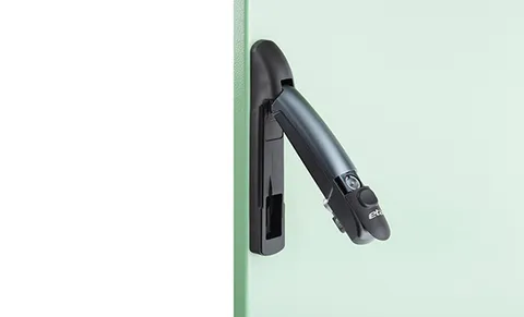 Ручка с рычагом для стальных ENUX/EMOX с логотипом ETA, RAL9005 + e-coating "black"