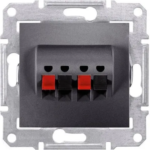 Розетка ТВ Schneider Electric Sedna, аудио х2, графит