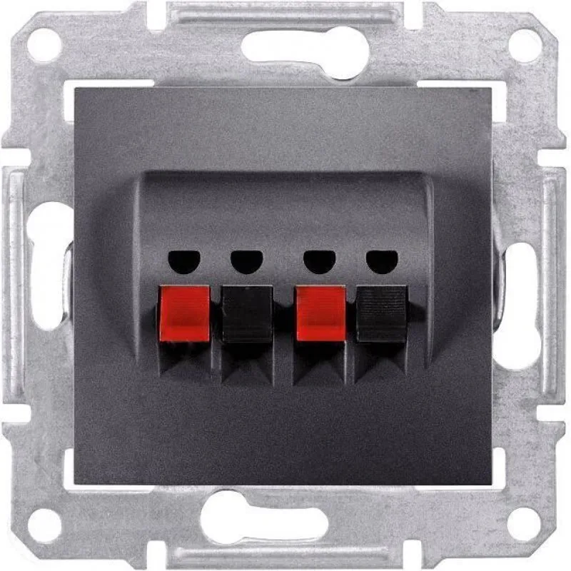 Розетка ТВ Schneider Electric Sedna, аудио х2, графит