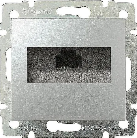 Valena - Розетка 1хRJ-45 UTP CAT5E монтаж на винтах, алюминий