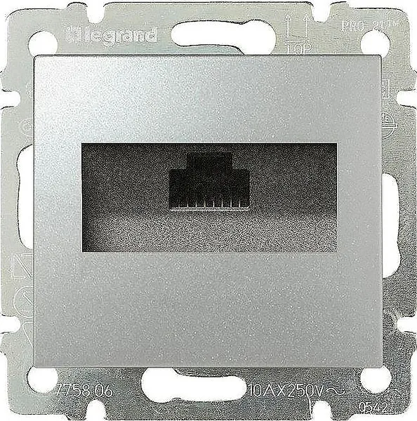 Valena - Розетка 1хRJ-45 UTP CAT5E монтаж на винтах, алюминий