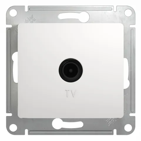 ТВ розетка Systeme Electric Glossa, TV проходная 4DB, механизм, белый