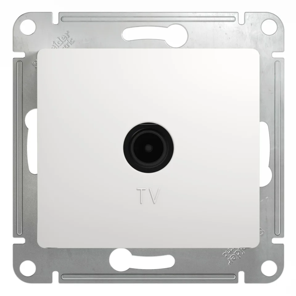 ТВ розетка Systeme Electric Glossa, TV проходная 4DB, механизм, белый