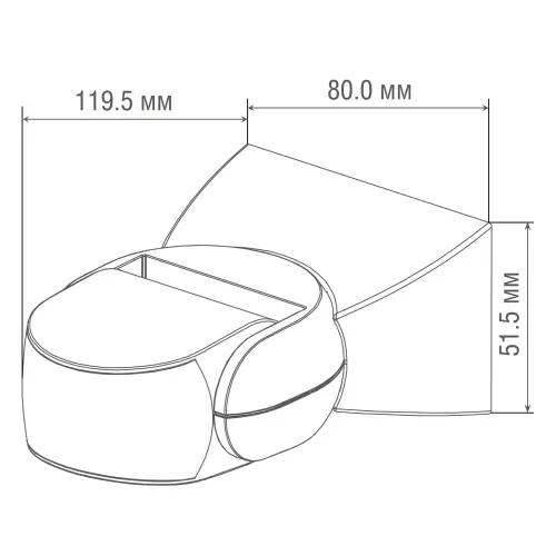 Датчик движения настенный, уличный, 3-x проводной, макс.1200 Вт, IP65, белый