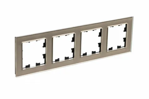 Рамка Systeme Electric AtlasDesign, 4-постовая, стекло шампань