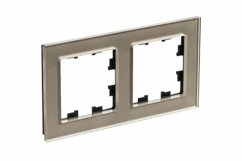 Рамка Systeme Electric AtlasDesign, 2-постовая, стекло шампань