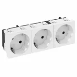 Розетка STD-D3 AL3, 3х2P+E нем.ст., со смещением контактов 33°, пруж. зажимы, защ. шторки (алюминий)