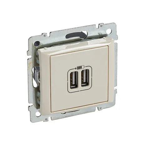 Valena - Розетка с 2-мя коннекторами USB, сл.кость