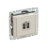 Valena - Розетка с 2-мя коннекторами USB, сл.кость