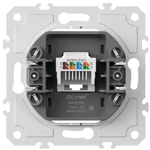 Механизм розетки RJ45 одиночная cat.6/ClassE-8, серия DB