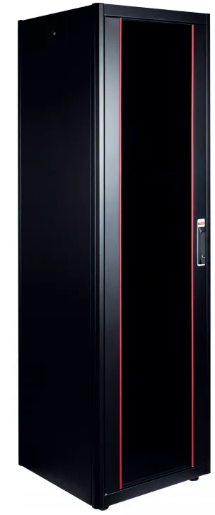 Щит телекоммуникационный 19", 42U, ВxШxГ 2010x600x600мм, DYNAmic Basic, напольный, перед. дверь стекло, задняя глухая металлич., черный