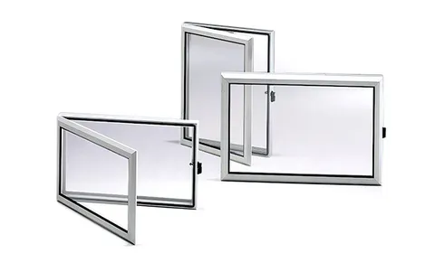 Окно накладное алюминиевое 400x400x46mm, ширина рамы 35mm, с замком, 1шт.