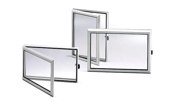 Окно накладное алюминиевое 400x400x46mm, ширина рамы 35mm, с замком, 1шт.