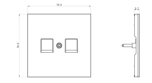 Накладка для розетки RJ45, 2-я, сталь, серия R98