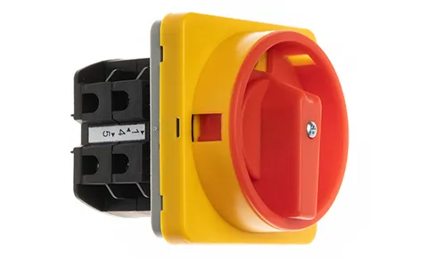 Переключатель BS 40 92 LK, аварийный, 4P, 40A, тип 0-1, 18.5kW(400VAC по АС-23), на дверь, красная блокируемая в 0 рукоятка, фронт IP40