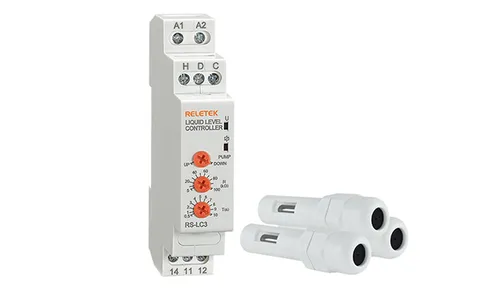 Реле контроля уровня RS-LC3, 1CO, 8A(250VAC), 24_240VAC/DC, 5_100 kOhm, 0.5_10s, без датчиков, 1M