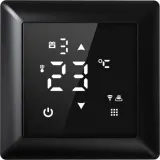 Термостат с датчиком пола, программируемый с Wi-Fi , 16 A, 55*55 мм. черное стекло