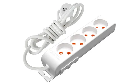 Ri-tech - Удлинитель 4x2P, нем. ст., со шторками, 3м, белый