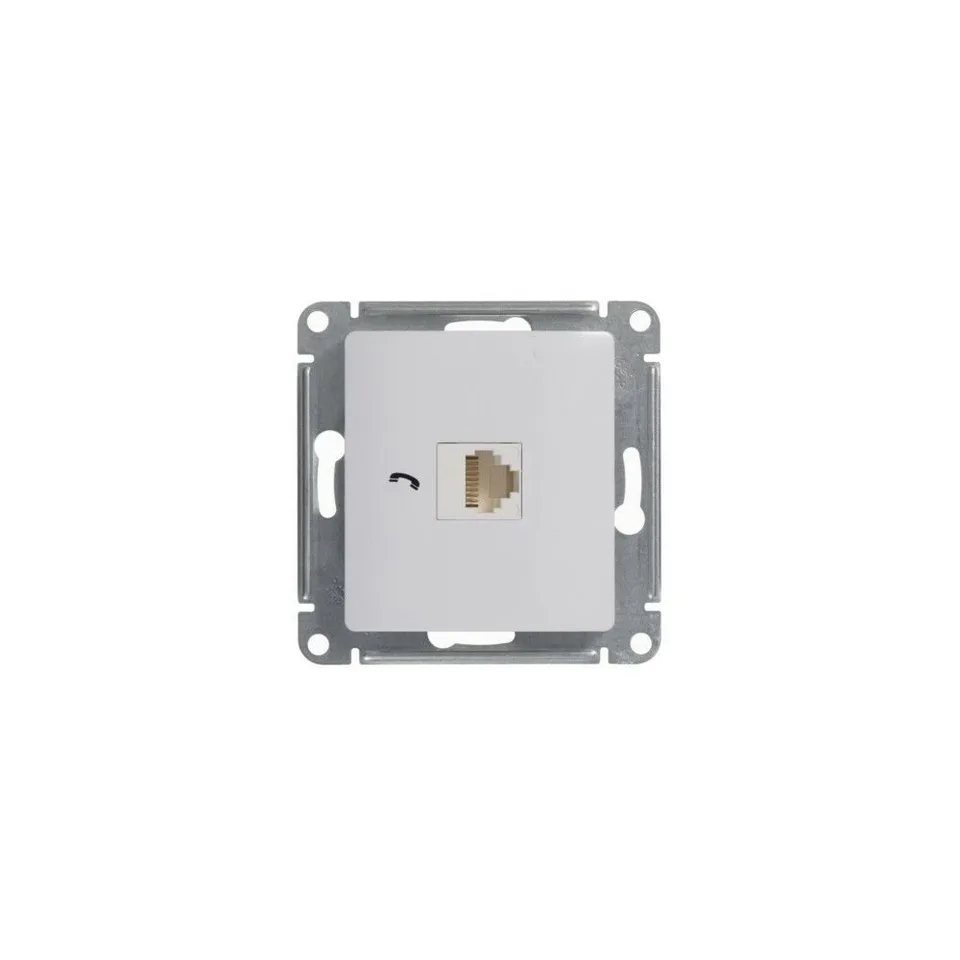 Компьютерная розетка Systeme Electric Glossa, телефонная RJ11, механизм, белый