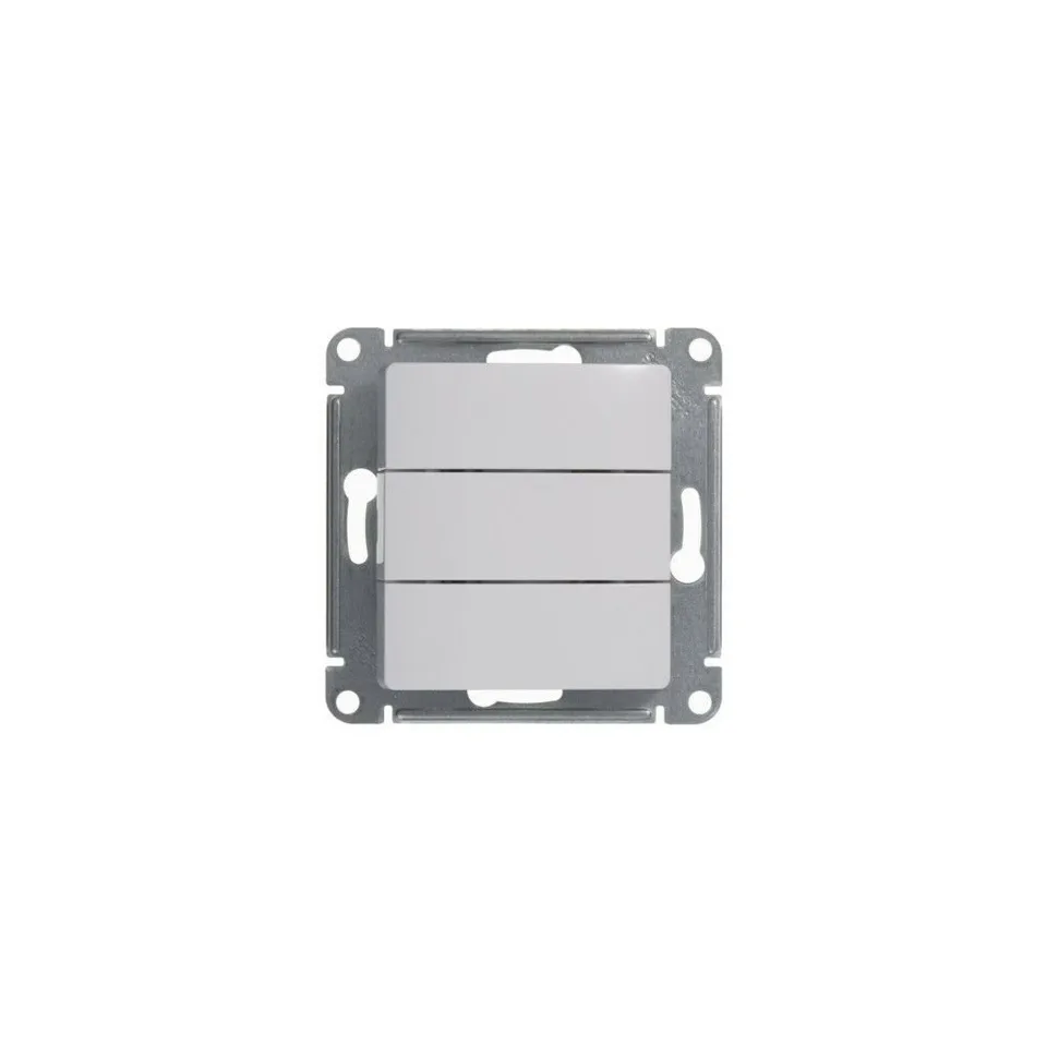 Выключатель Systeme Electric Glossa, 3-клавишный, схема 3, 10АХ, механизм, белый