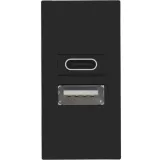 USB зарядное устройство, 2.1A, Type A + C, 1 мод., черн. (22.5х45мм)